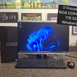 Dell i7 Desktop Computer With Monitor Keyboard And Mouse Included