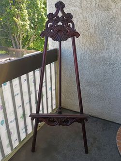 Antique vintage mahogany Rococo Easel
