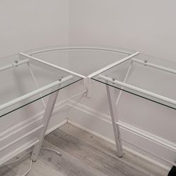 Cormer White Glass Desk