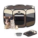 A4Pet Portable Pet Playpen for Small Dogs, 27" Small Dog Playpen for Puppy/Cats/Rabbit/Chick, Cat Playpen Indoor with Waterproof Bottom & Removable Zi
