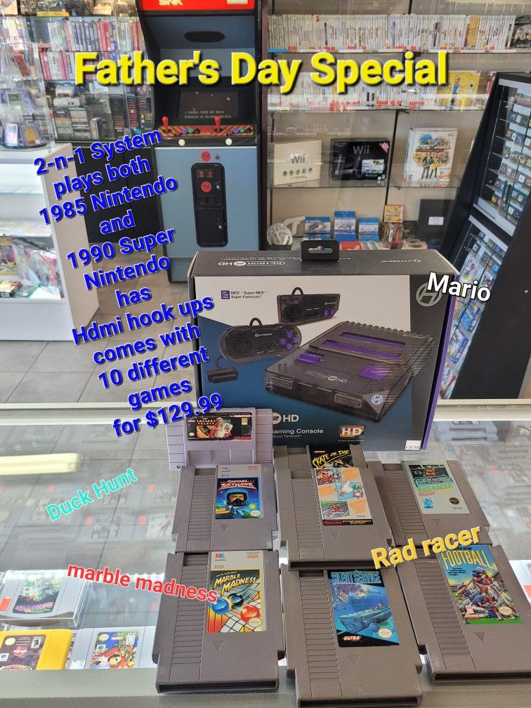 Nes / Snes With 10 Games - Mario- Skate Or Die-Duck Hunt