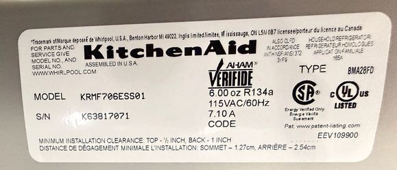 Kitchenaid Preserva Refrigerator