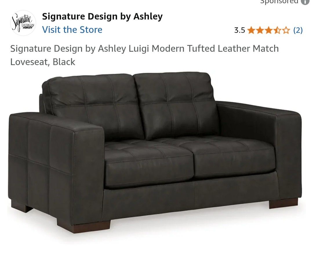 Signature By Ashley Leather Loveseat