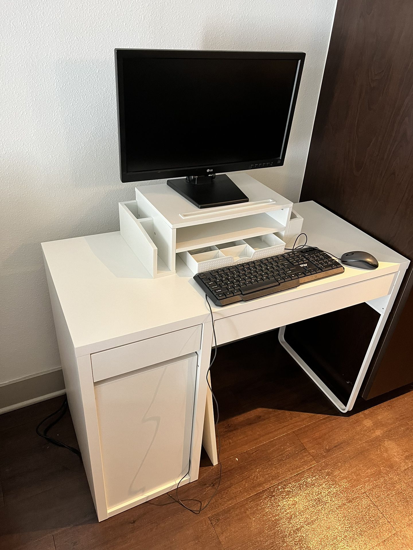 White IKEA desk And Free Office Chair