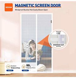 MAGZO Magnetic Screen Door windproof 98x207CM, 36inx 80in
