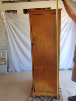 Cherry Wood Cabinet Sturdy 6' Tall  Deep four Shelves