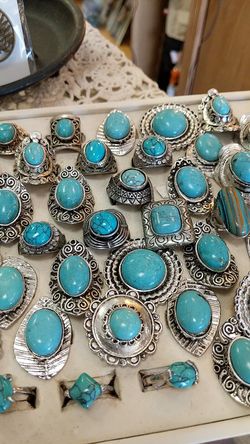 SILVER TURQUOISE RING EACH