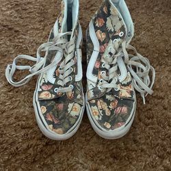 Hightop Vans flower design, size 7 