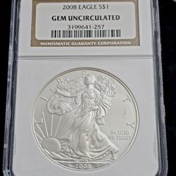 2008 NGC Certified American Silver Eagle - Gem