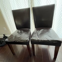 Wooden Dining Chairs with Leather Cushion (set of 2)