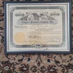 Vintage Stock Certificate