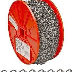 Campbell PB072-2827N Straight Link Coil Chain, #2, 190 ft L, 520 lb Working Load, Carbon Steel, Zinc