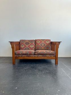 Mission Style Solid Wood Loveseat / Settee