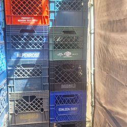 24 PLASTIC SQUARE MILK CRATES $BUCKS EACH OR $45 BUCKS FOR ALL  24
