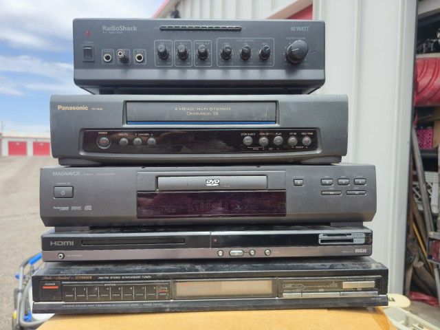 DVD Player VHS Sirius Player And Microphone Amp