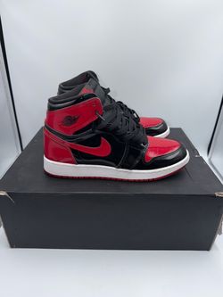 🔥 Air Jordan 1 High OG Patent Bred  📏 Size 6.5Y / 8W