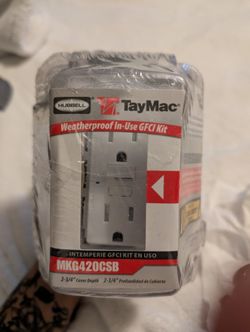 NEW Hubbell TayMac Weatherproof Outdoor Outlet Kit (GFCI Included) - Sealed