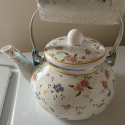 Enamel Floral Tea Kettle