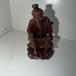 Red Resin Figurine Statue 