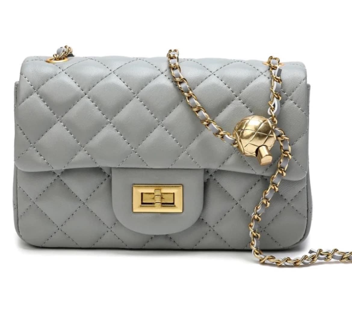 NEW - Tiffany & Fred Quilted Sheepskin Leather Crossbody Bag