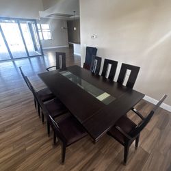 imported Italian dining Table By Giorgio With (8) Chairs 