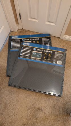 Gym Flooring Tiles – 2 Sets of 4-pack each (32 sq ft total) – Brand New, Unopened