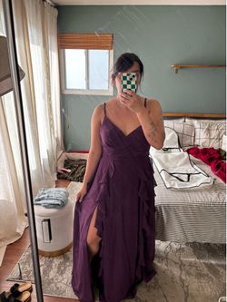 Purple Azazie Bridesmaid Dress (5’2” height)