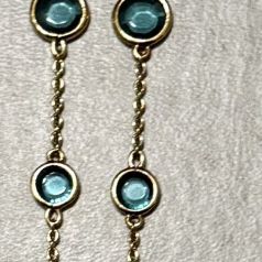 Kate Spade Long Necklace With Blue Gems NEW