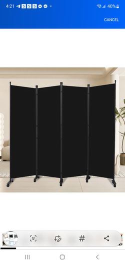 🏠 4-Panel Folding Room Divider Privacy Screen – Brand New