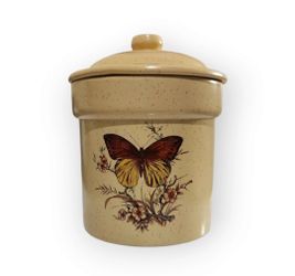 Butterfly Cookie Jar - Canister Jar Yellow Treat Jar