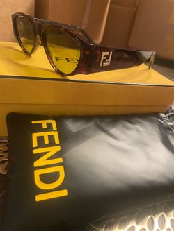 Fendi Roma Brown Oval Sunglasses New