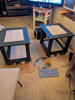 Refurbished Wood Side Tables