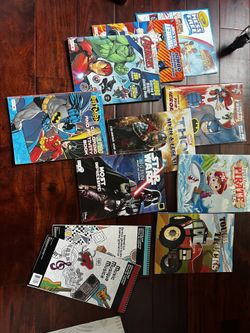 Assortment of Childrens Coloring/play Books & Utensils 