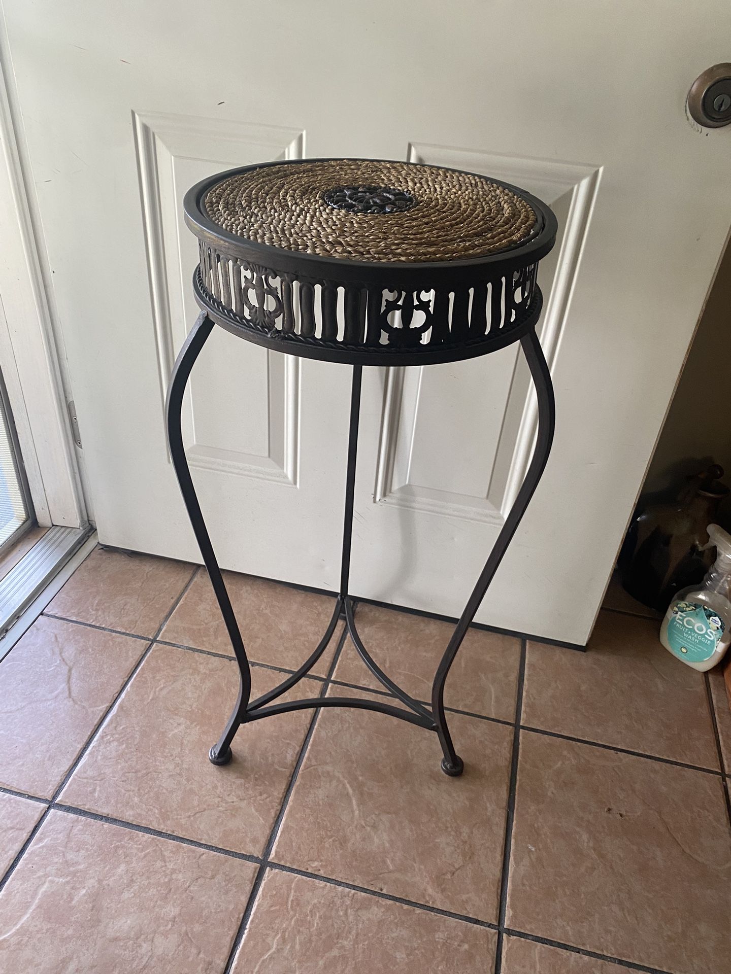 Wicker and Metal Stand 