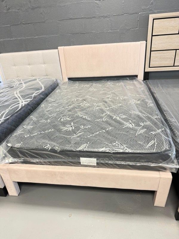 Full Bed Frame Pink Including Mattress