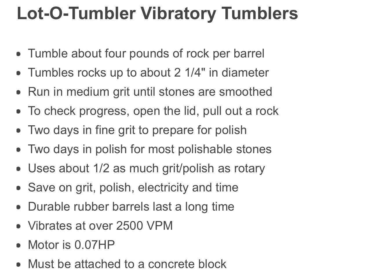 Lot-O-Tumbler Vibratory Rock Tumblers - The Fastest Tumblers!