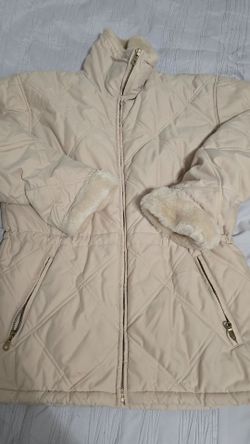 Marc New York Quilted Faux Fur Trim Coat Med