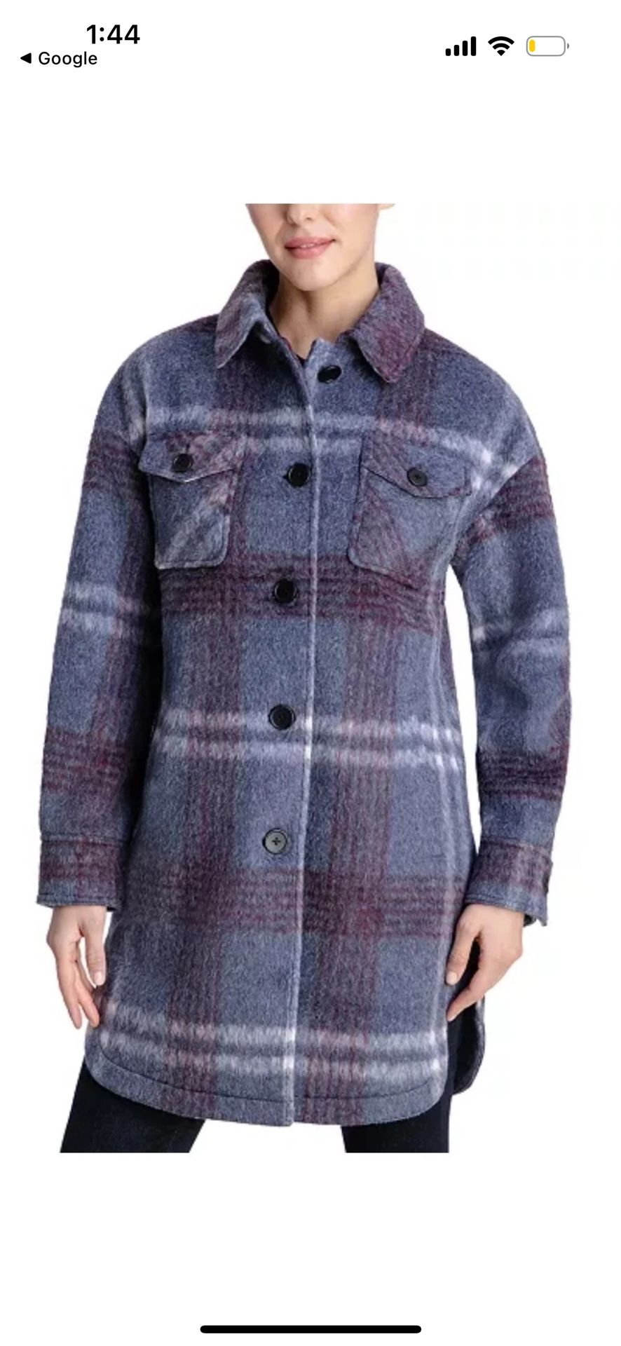 BCBGeneration Woman’s Plaid Shirt Coat Size S