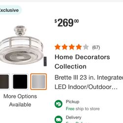 Home Decorators  Brette III LED Ceiling Fan/Light