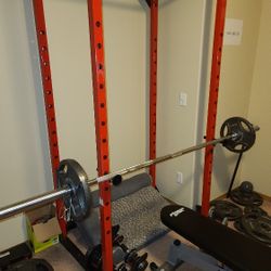 Squat Rack Bar And Weights