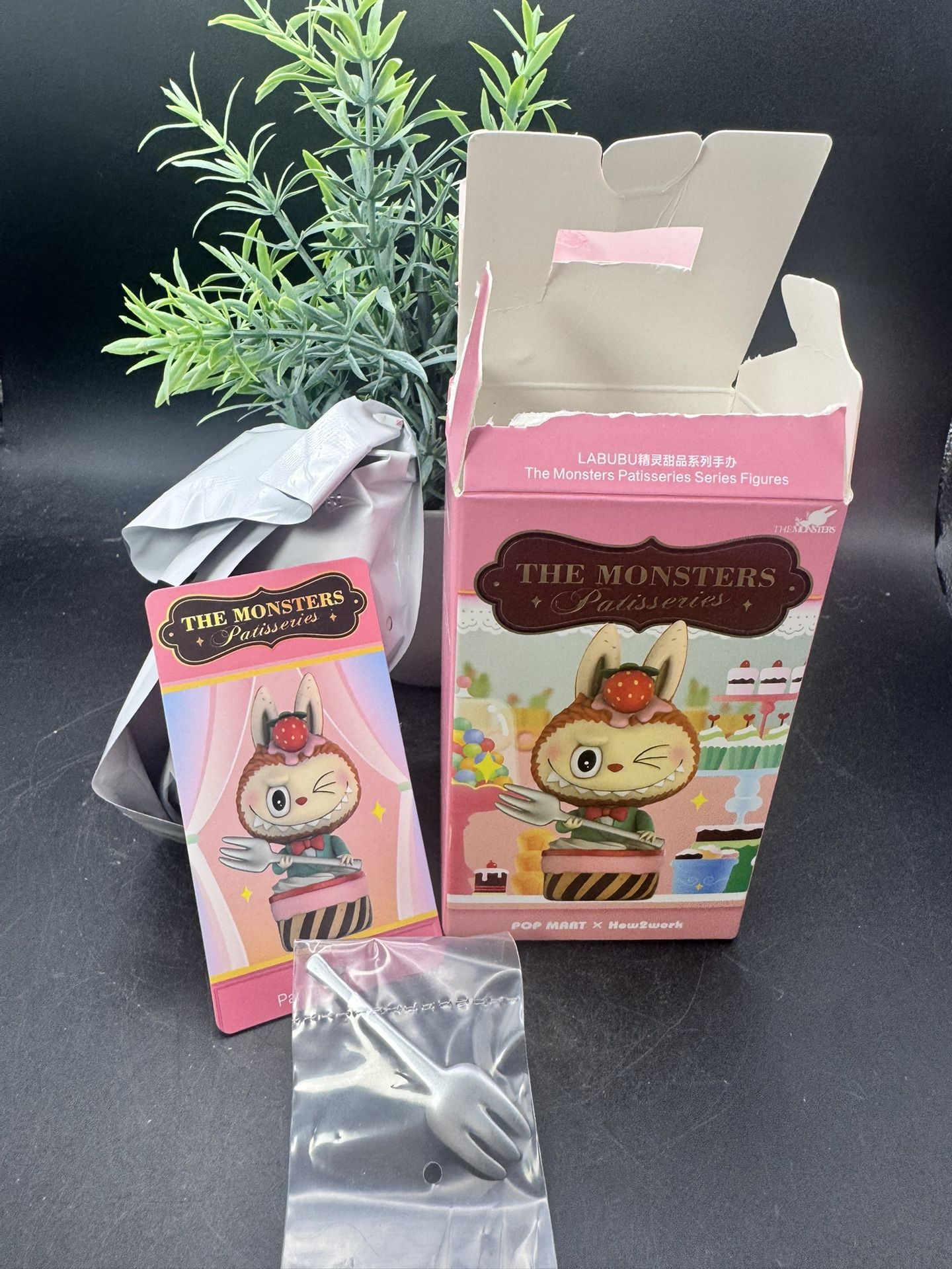authentic Labubu Popmart The Monster Patisseries Confirmed panna cotta Cake Open Box Sealed Bag