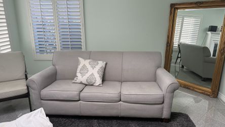 Comfy Light Gray Sofa Set - 3 Seater, Loveseat, Ottoman