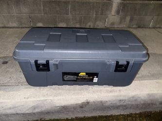 Plano  Heavy-Duty Lockable Storage Trunk with Wheels, 108 Quart, Gray