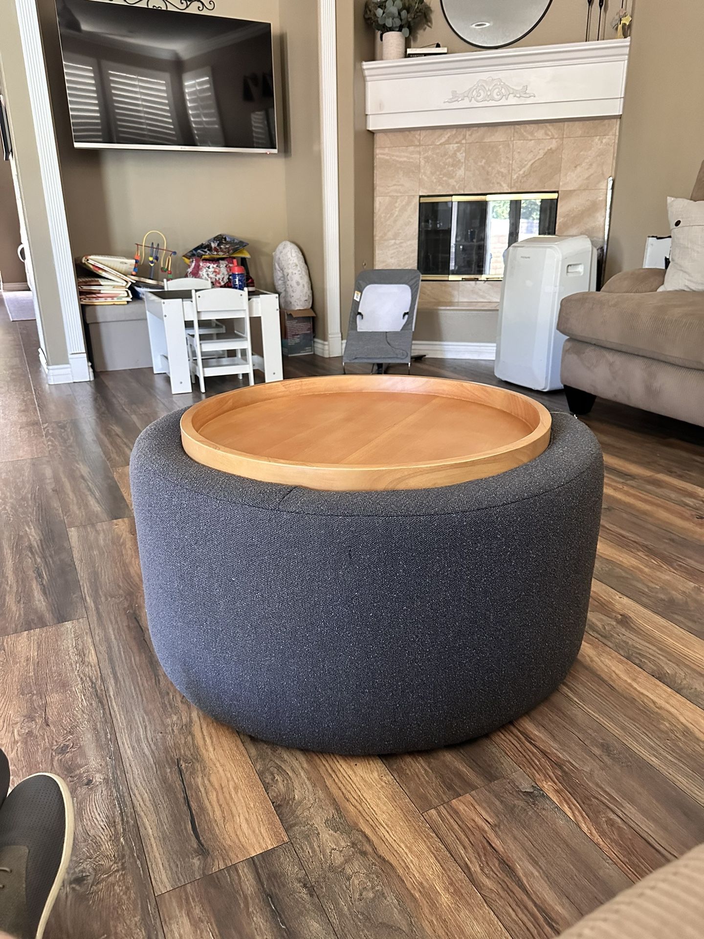 Beautiful Drew Stowaway Coffee Table with Storage by Drew Barrymore, Charcoal