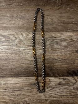 Men’s silver and gold color 23.5” chain necklace