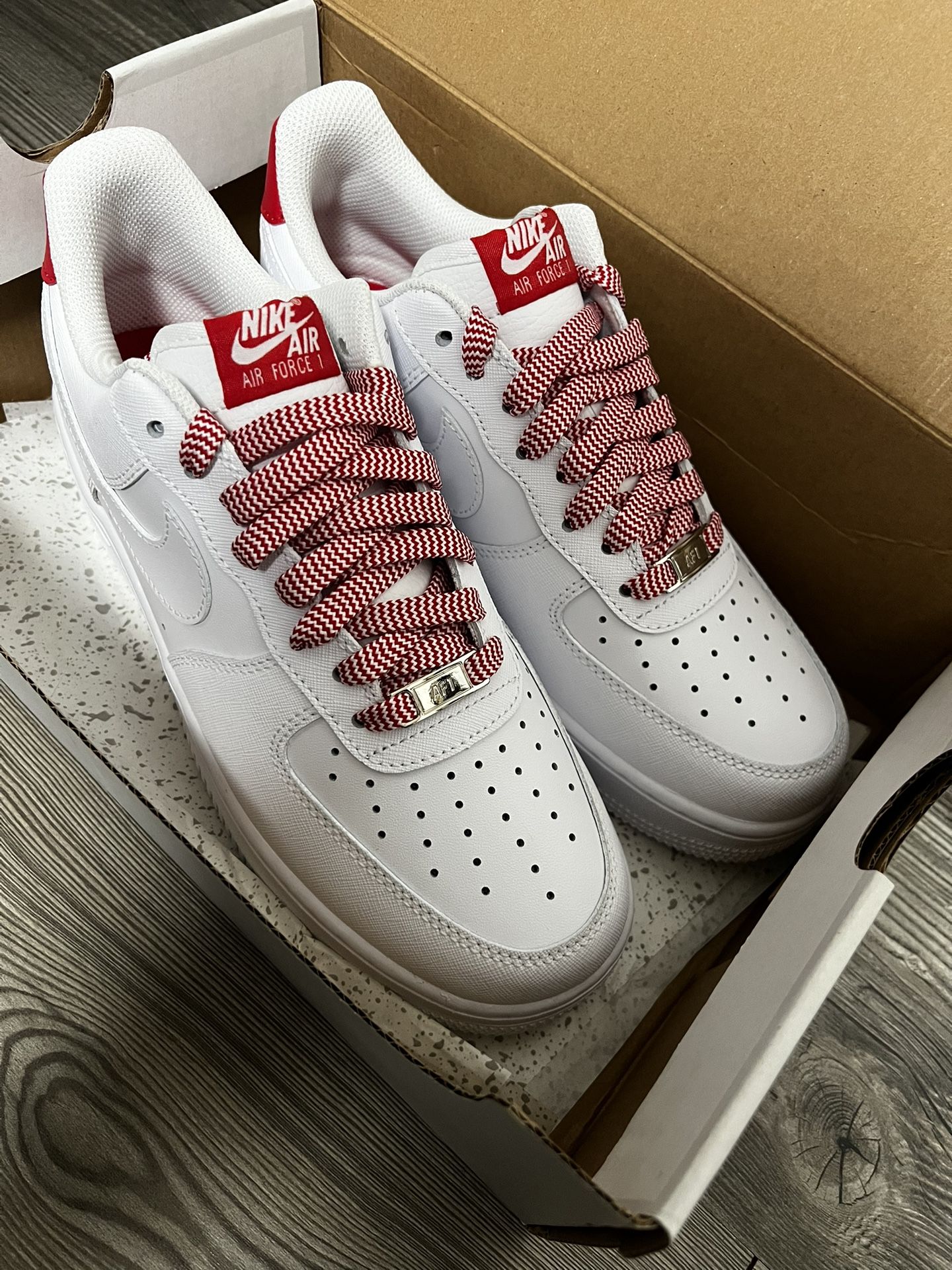 Red And White Air Force 1’s Brand New Size 9