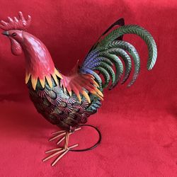 METAL ROOSTER CHICKEN OUTDOOR DECOR 
