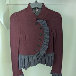 Women's Purple/Gray Button Front Cardigan/Blazer Free People Size 2