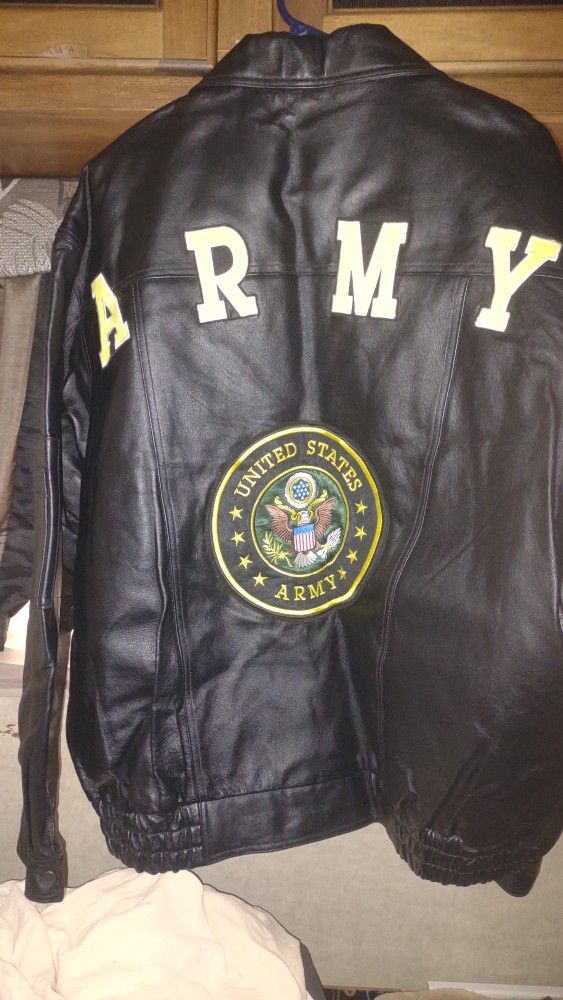 Leather Mens Army Jacket