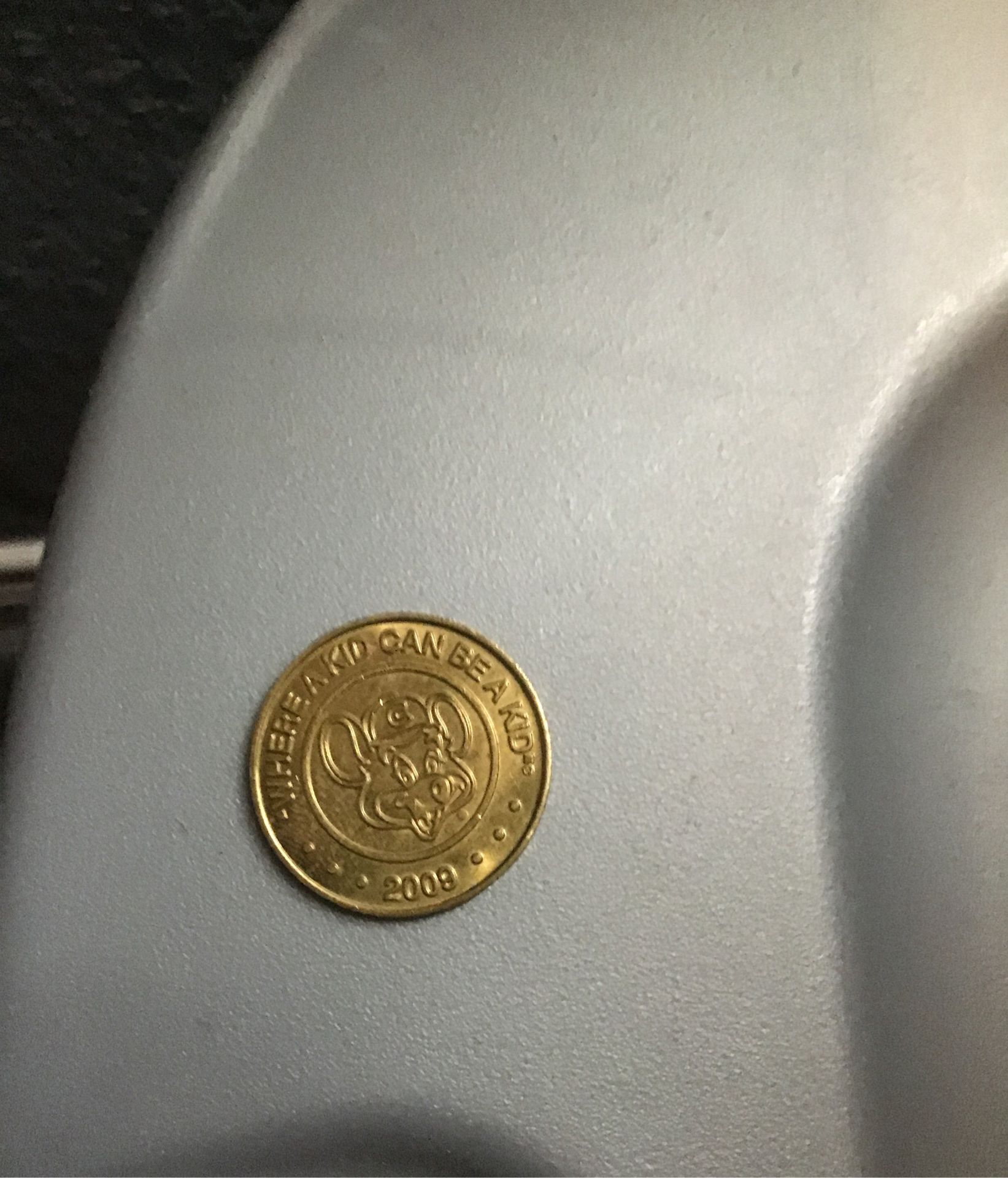 Chuck E. Cheese coin from 2009 they do not make these anymore